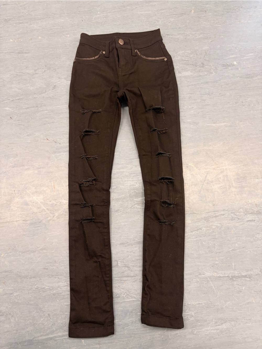 Kids Distressed Skinny Jeans - Black